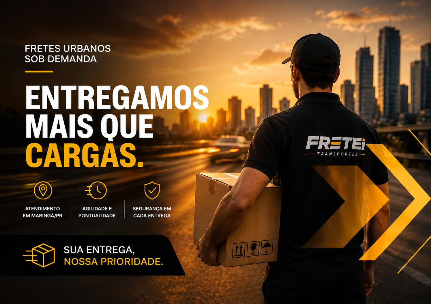 Caminhão Fretei em ambiente urbano